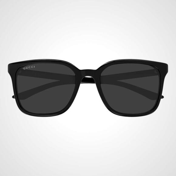 New GUCCI Sunglasses Black Square Acetate Gold Plaque Letter Logo 55-19-145 Mens main image 4